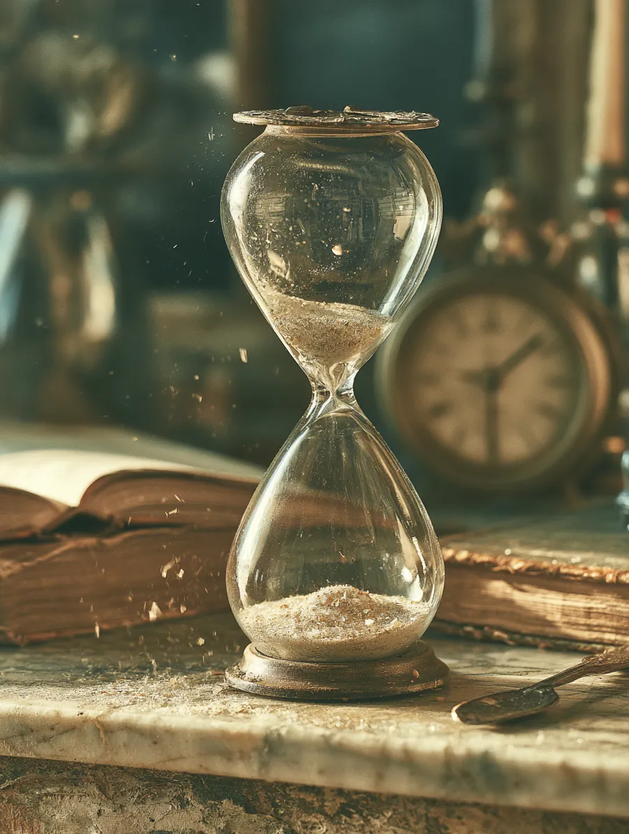 Hourglass with sand falling, the time cost of a personal loan term